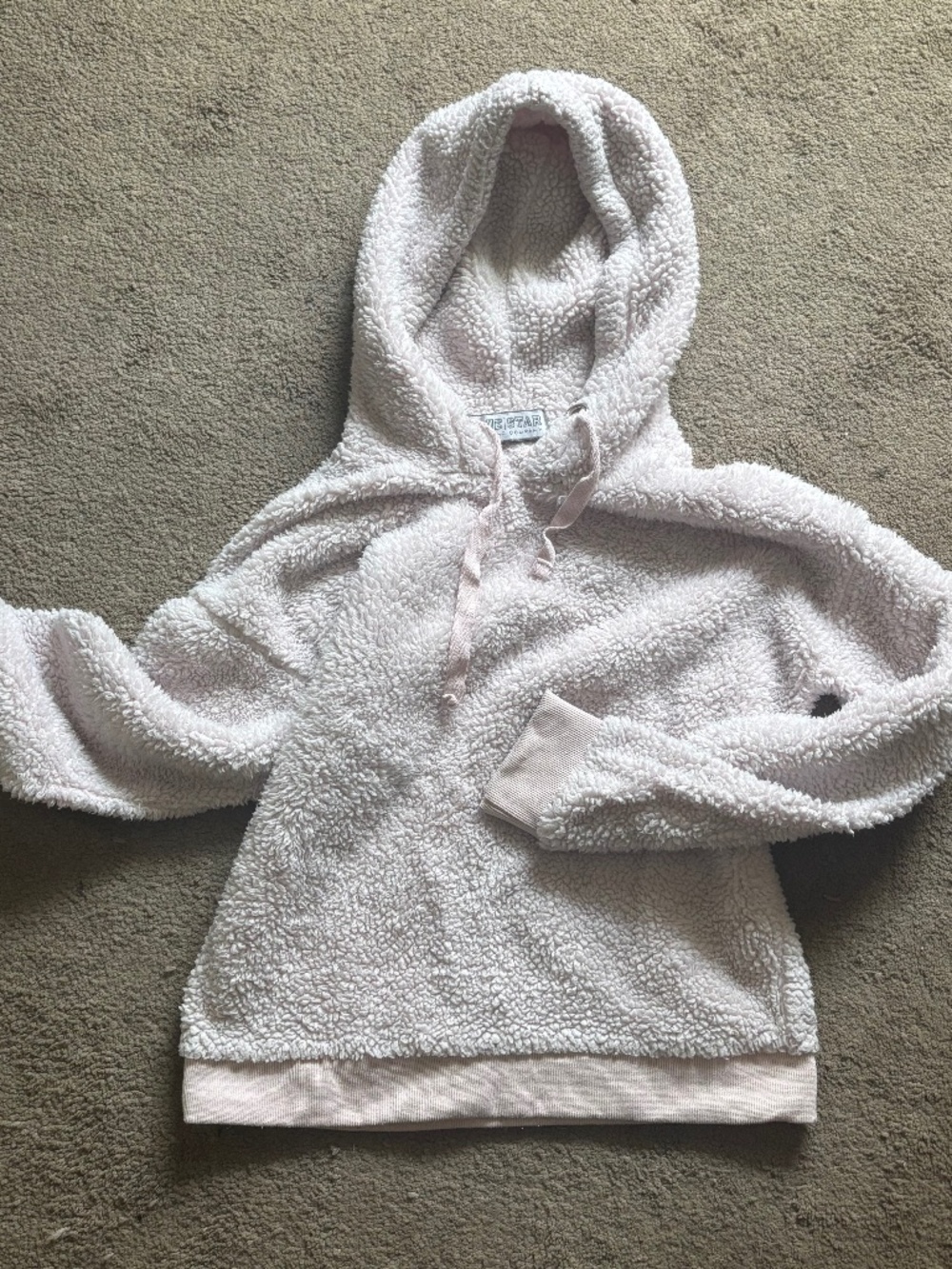 Pink pastel coquette cropped hoodie cute teddy sherpa fluffy soft balletcore